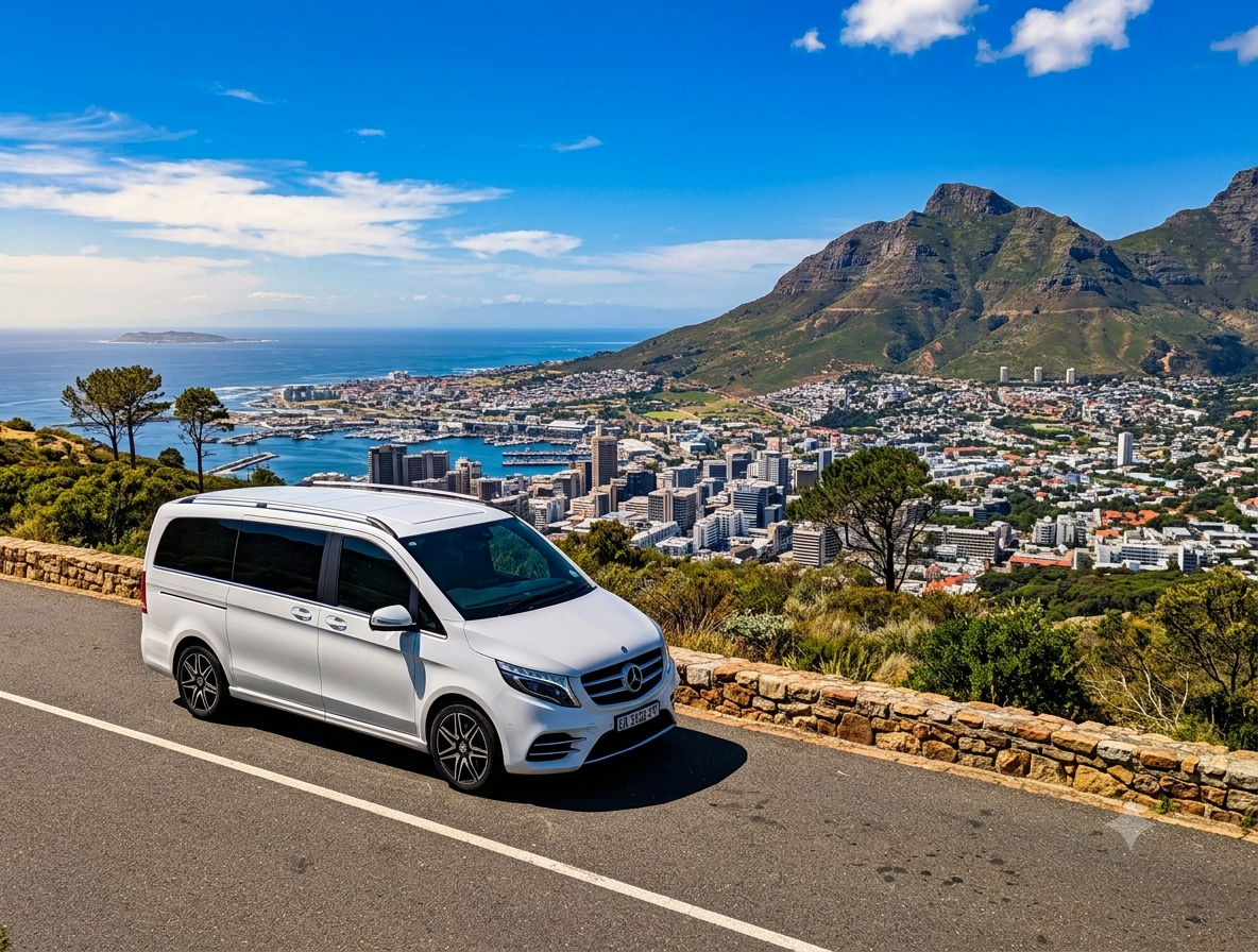 Luxury vehicle interior for airport transfers